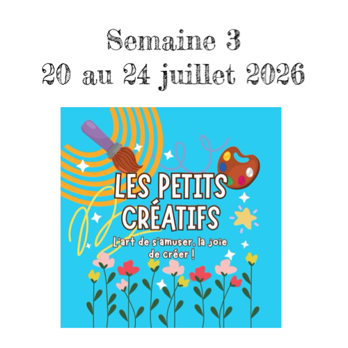 Camp de jour 2026- Semaine 3 (20 juillet au 24 juillet)