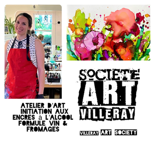 ART SOCIETY VILLERAY | VIN & FROMAGES | Atelier Initiation aux encres à l'alcool - 08 novembre 2024 de de 18h30 à 21h30