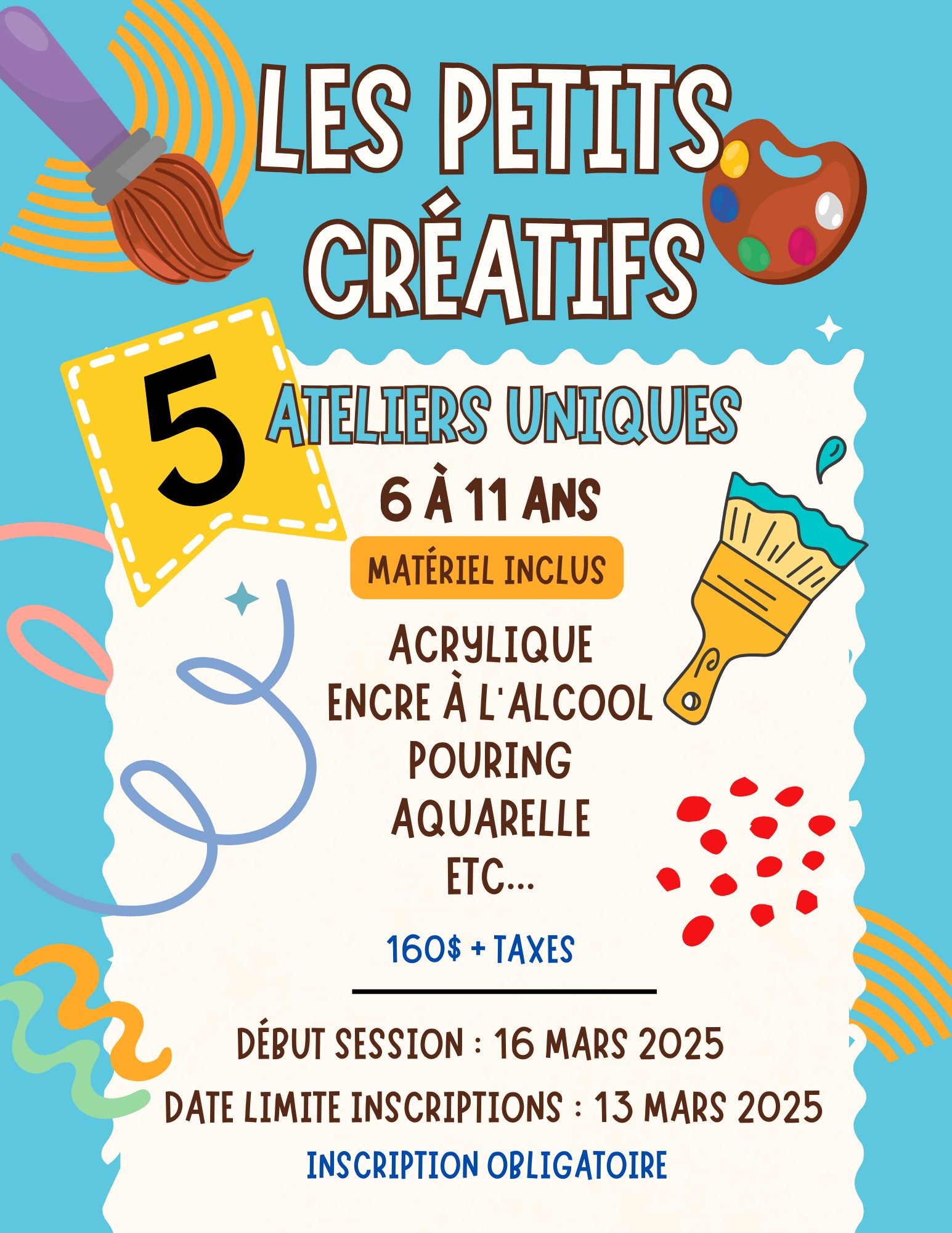 Les petits créatifs (Atelier Art Intuitif à Ste-Rose)-  6 à 11 ans Mars 2025- Dimanche 9h à 10h