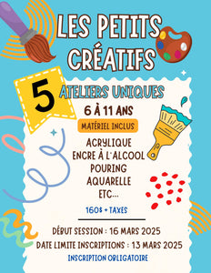 Les petits créatifs (Atelier Art Intuitif à Ste-Rose)-  6 à 11 ans Mars 2025- Dimanche 9h à 10h