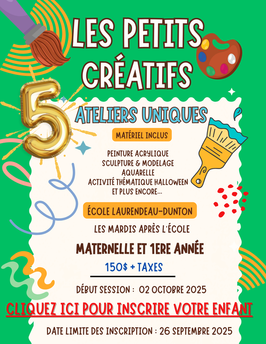 École Laurendeau-Dunton | Automne 2025 | MARDIS Après-l'école- Maternelle et 1ere année