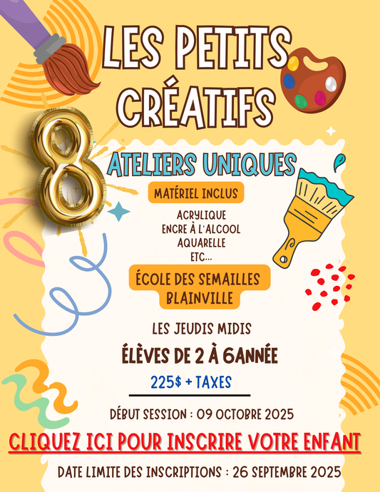 ÉCOLE DES SEMAILLES | Automne 2025 | JEUDIS midis- 2 à 6eme année