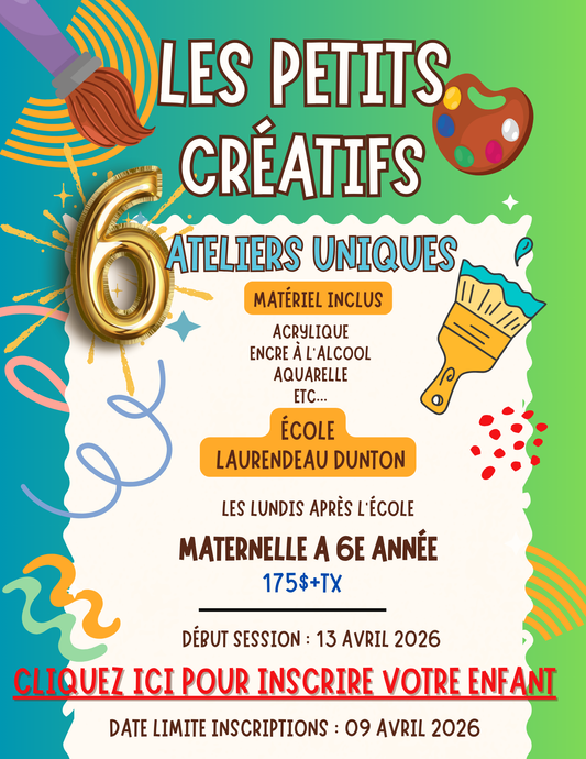 ÉCOLE LAURENDEAU-DUNTON | Printemps 2026 | LUNDI Après-l'école- Maternelle à 6e année